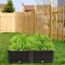 Costway Set of 4 Raised Garden Bed Elevated Flower Vegetable Herb Grow Planter Box Brown